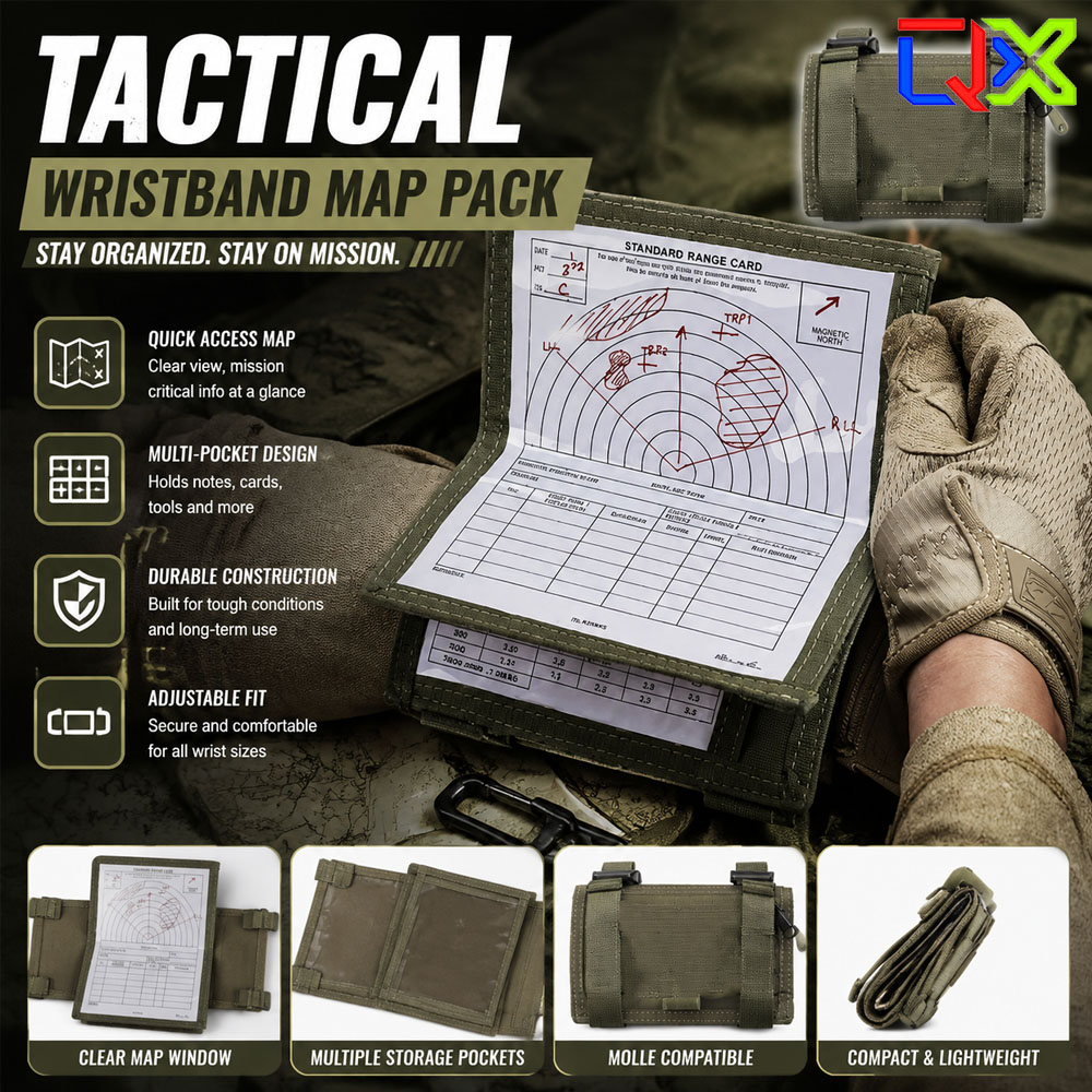 Outdoor Hunting Maps - QX Taktische Handgelenk-Kartenhülle Armband Militär DOPE