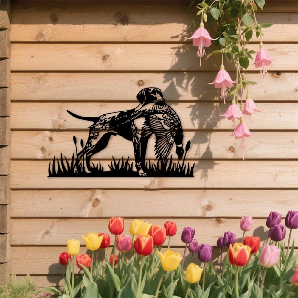 Outdoor Hunting Dogs - CIFBUY Metall-Wandkunst Jagdhund Fasan Silhouette Eisen-Dekor