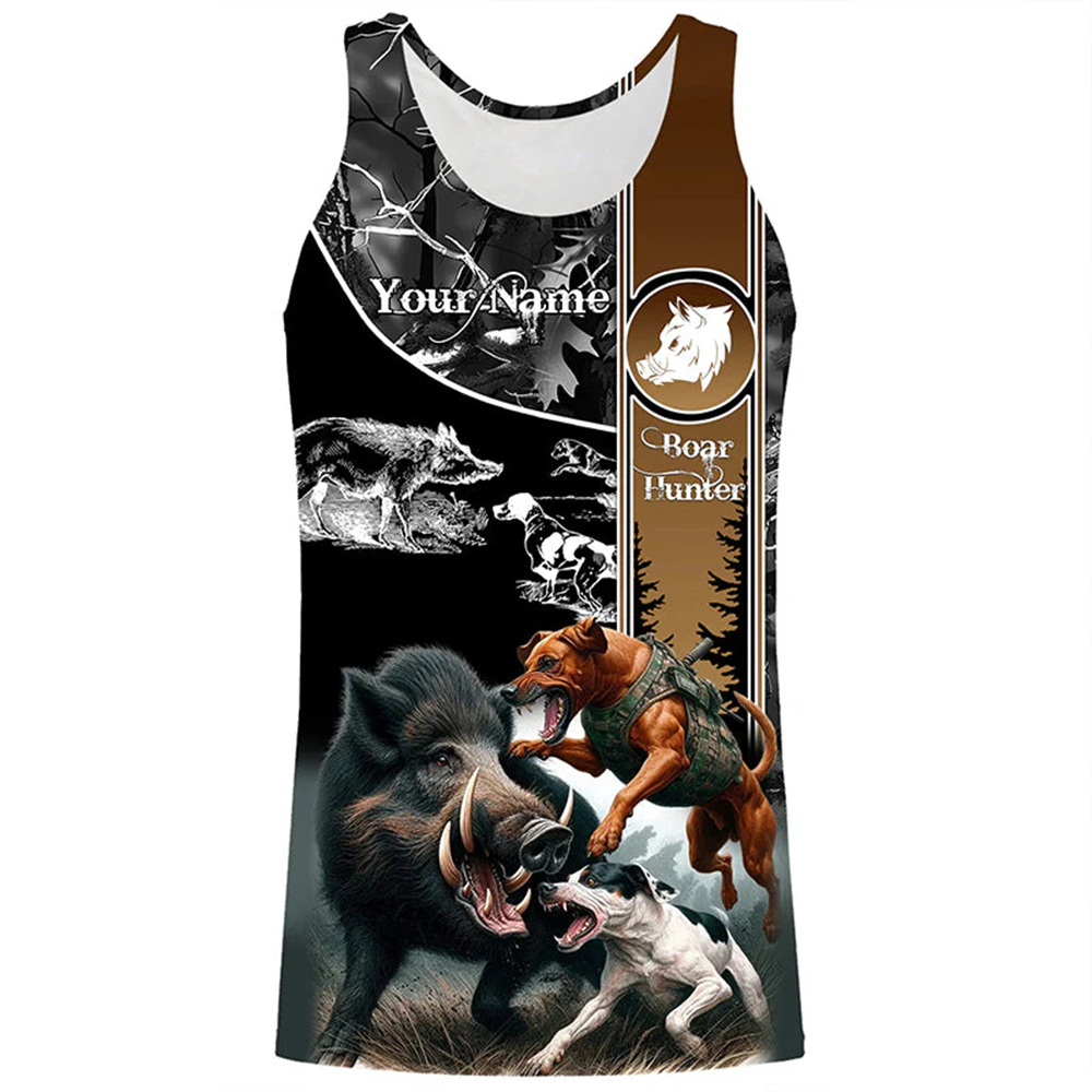 Outdoor Hunting Dogs - Personalisiertes Wildschweinjäger-Tanktop mit 3D-Druck, ärmellose Shirts