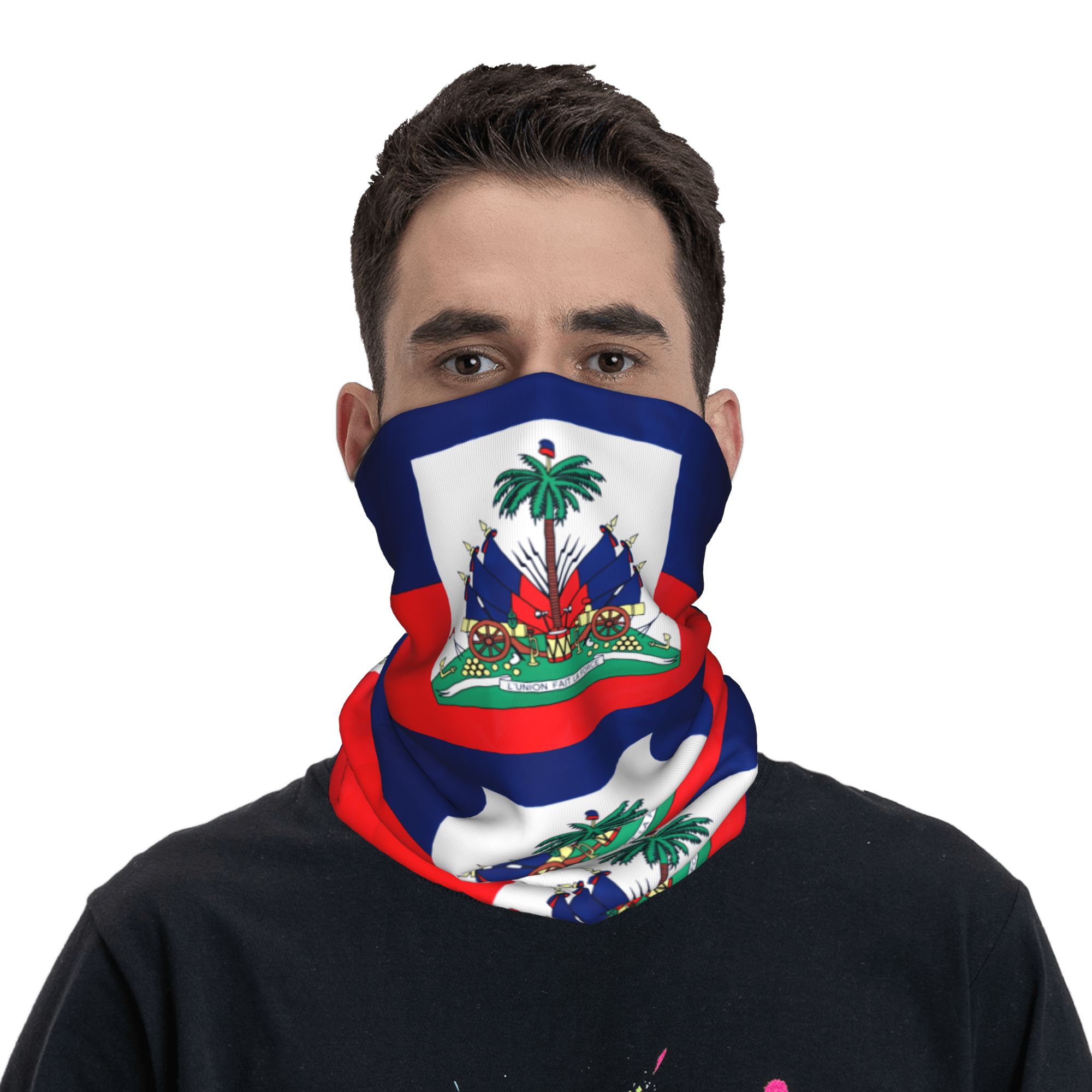 Outdoor Hunting And Fishing - Outdoor-Sport Balaclava mit Haiti-Flagge, Fahrradmaske, Weiche