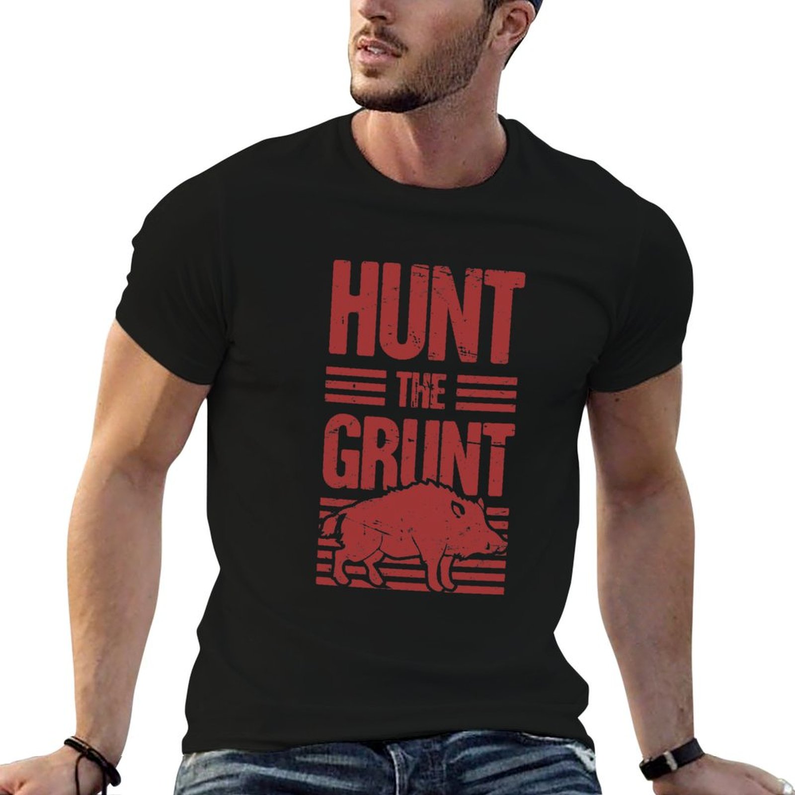 Wildman Hunting & Outdoor Nelspruit - Wildschweinjagd - Grunt T-Shirt Lässiges Streetwear-Kurzarmshirt