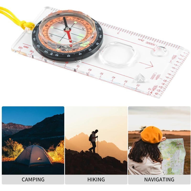 Outdoor Hunting Maps - 1-10 Stücke Kompass Navigationskarte Lineal Messwerkzeug