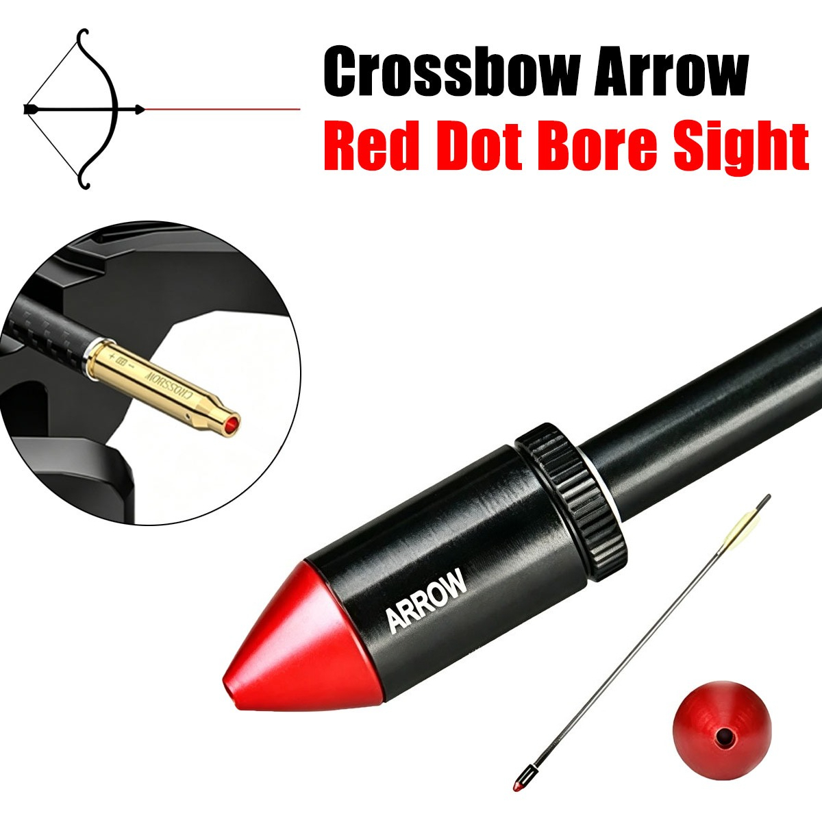 Laser Boresighter Kit - Taktisches Armbrustpfeil-Laserzielsystem (Rot) für Compoundbögen –