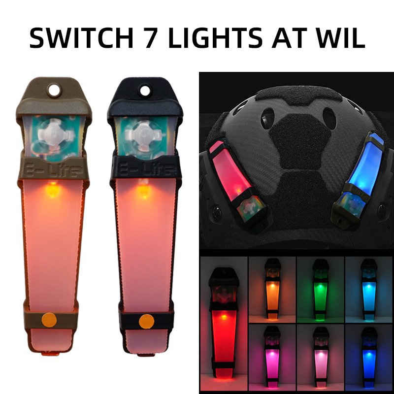 Qc Hunting & Outdoor Sports Photos - BOOIU Taktisches Helmlicht, siebenfarbiges Sicherheits-Blinklicht, Überlebenssignallicht,