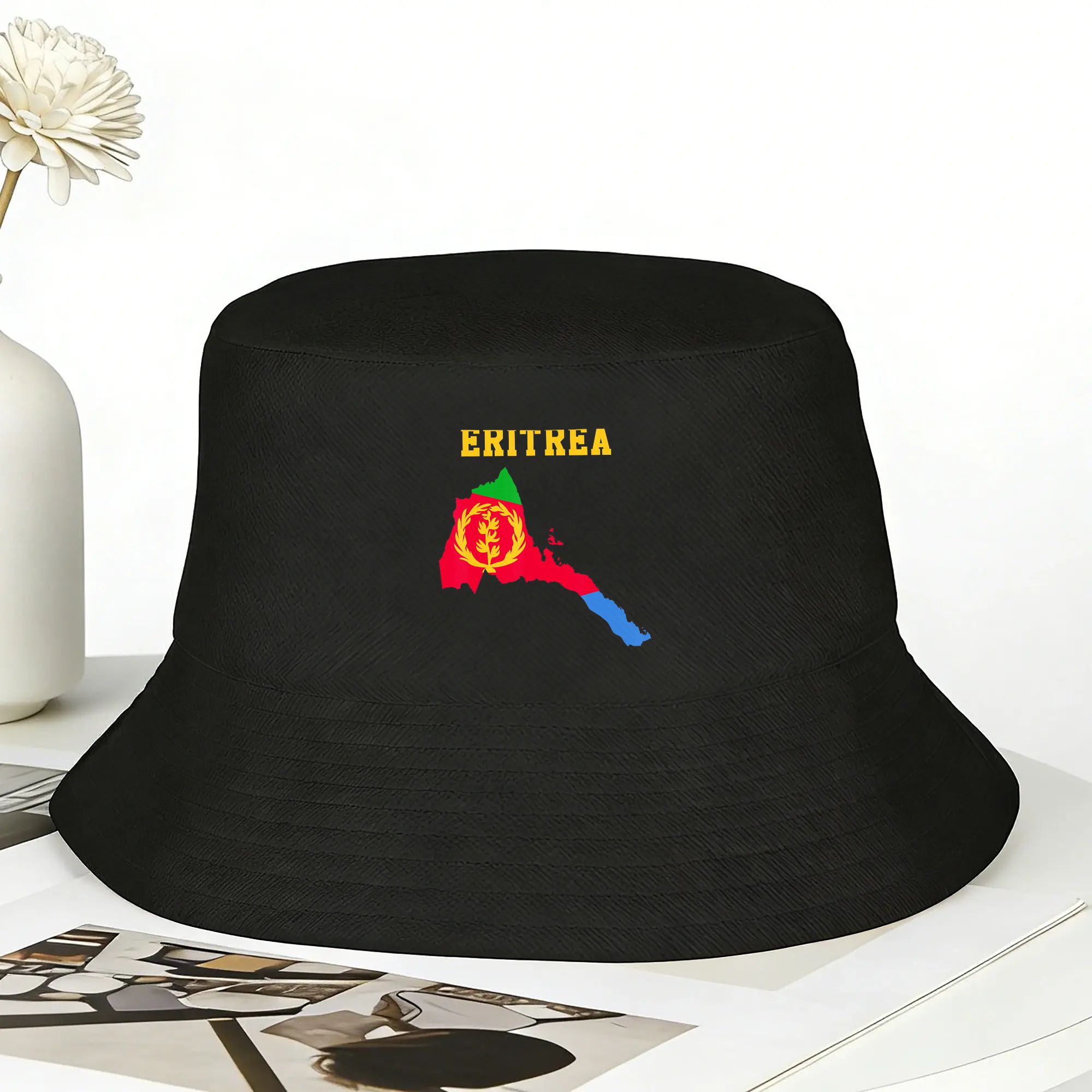 Outdoor Hunting Maps - Eritrea-Karte, eritreische Flagge, Fischerhut im Street-Style,