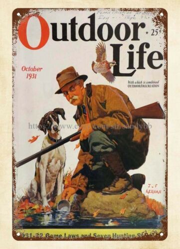 Outdoor Hunting Dogs - Hausinterieur 1931 OUTDOOR LIFE Magazin-Cover mit