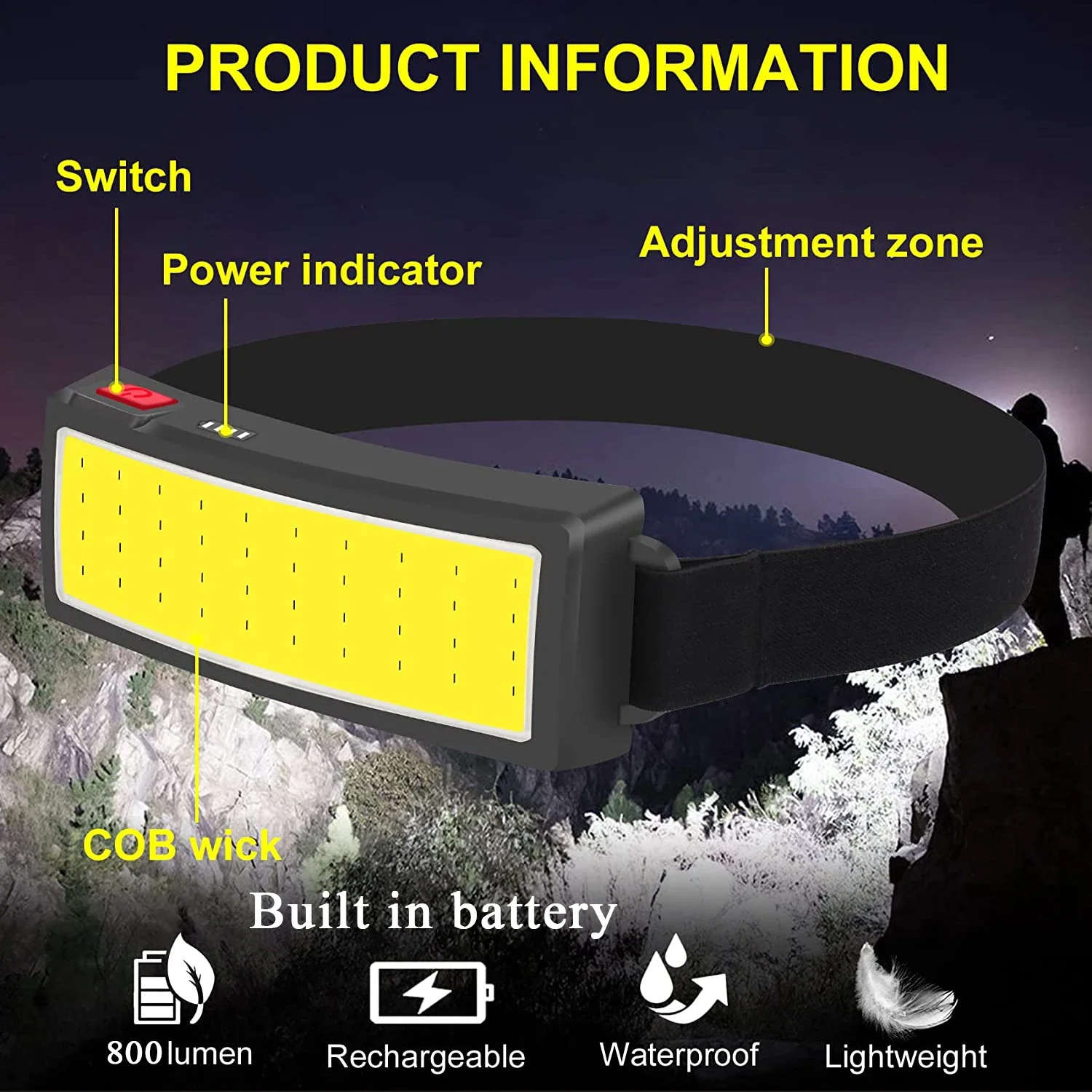 Tragbare COB-LED-Stirnlampen f – Outdoor Hunting And Fishing Bewertung und Preis