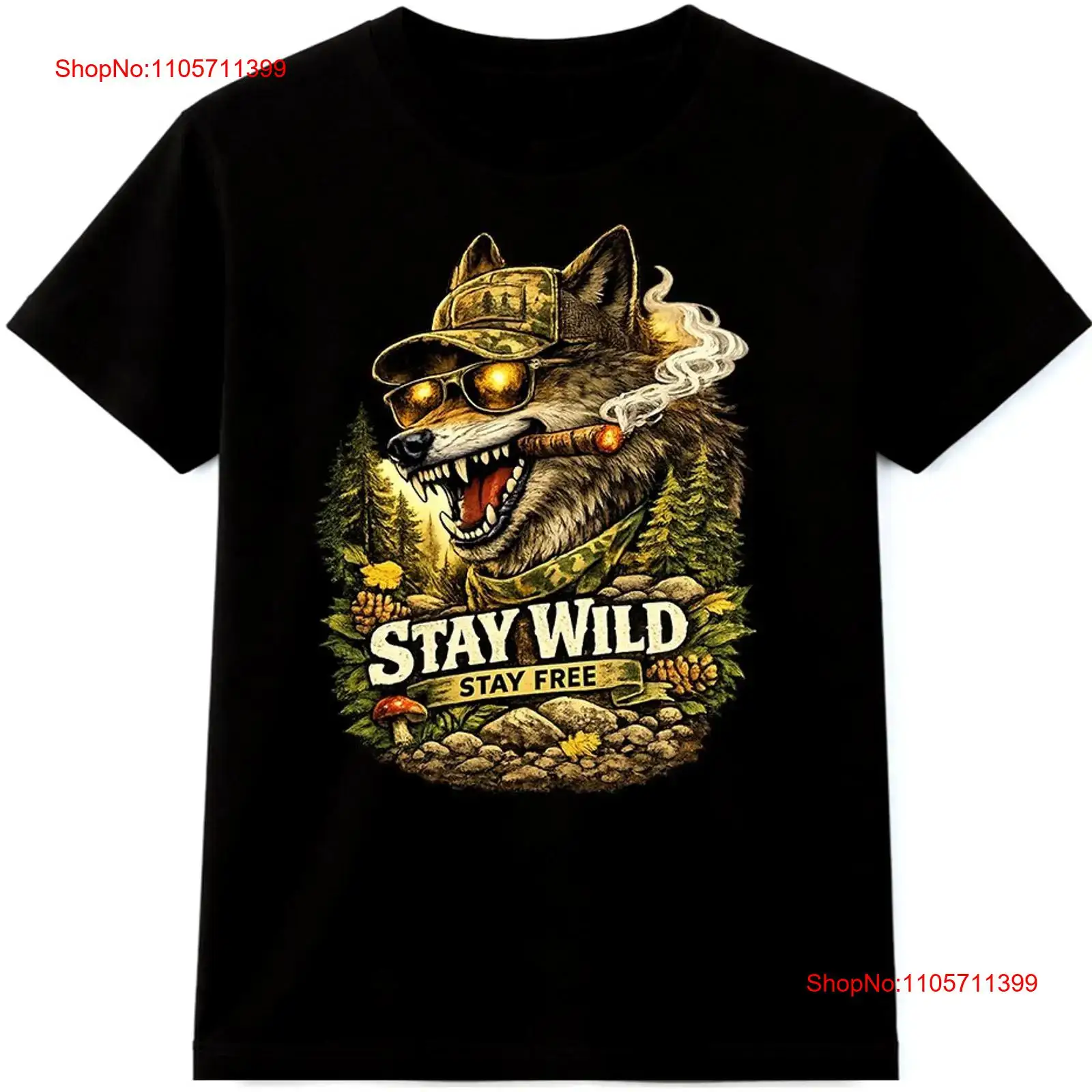 Wolf-T-Shirt „Stay Wild Free“  – Wildman Hunting & Outdoor Nelspruit Bewertung und Preis
